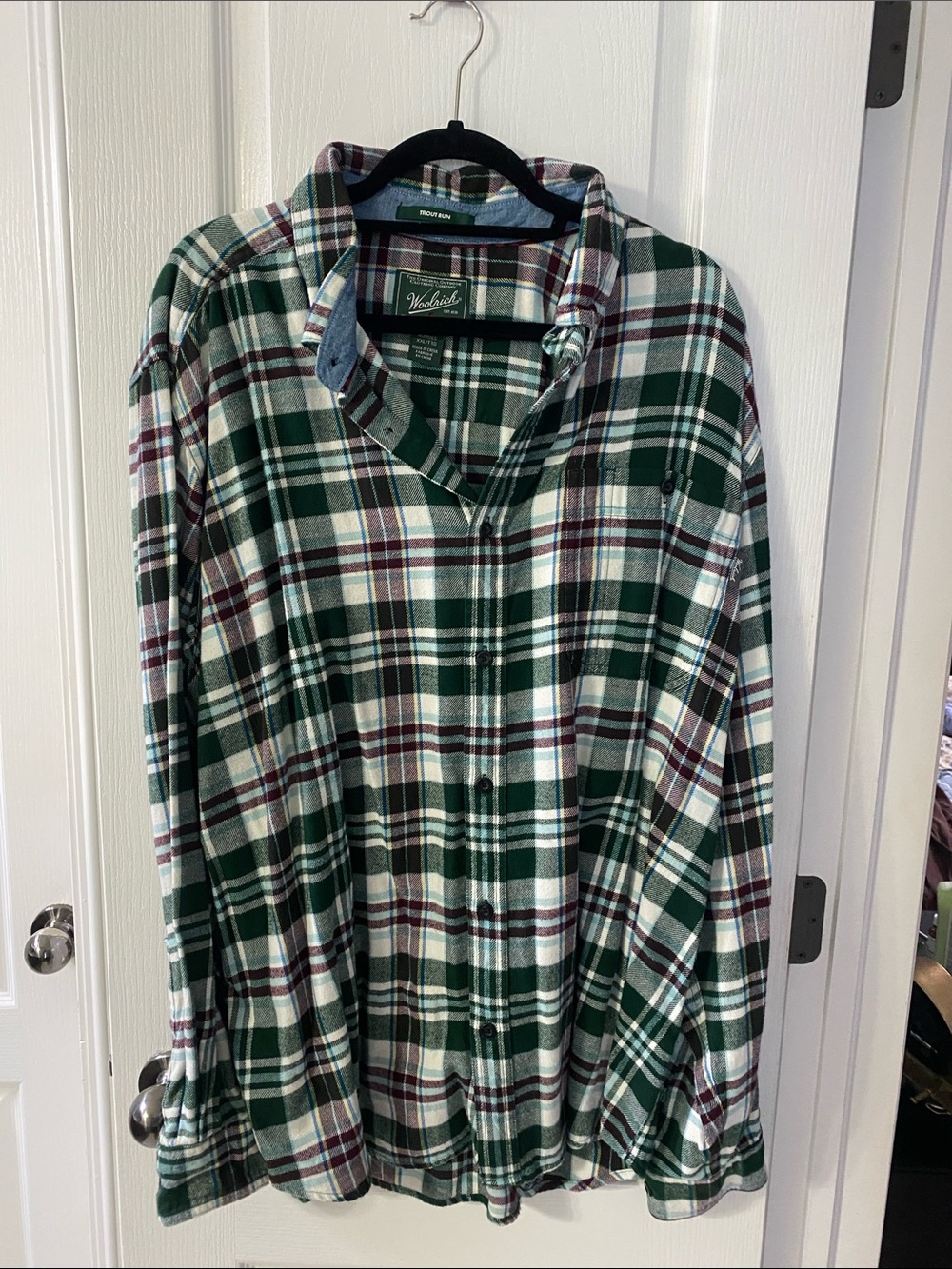 Woolrich Green White Plaid Button-Down Shirt